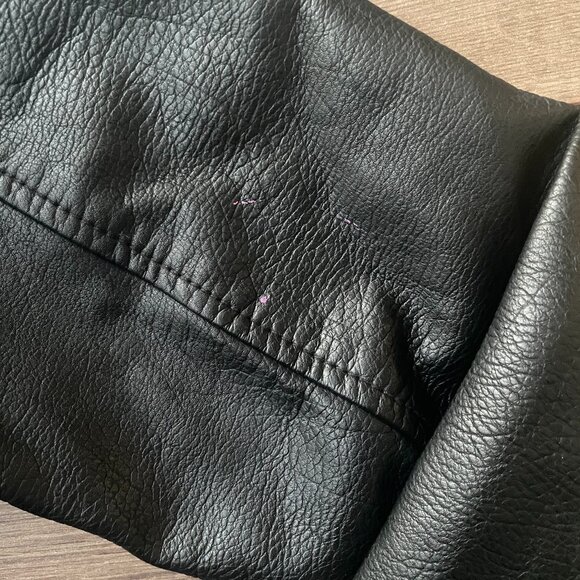 LEVI STRAUSS CLASSIC FAUX LEATHER ASYMMETRICAL MOTO JACKET - BLACK - Picture 10 of 10